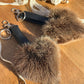 “Little heart” recycled fur key ring