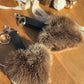 “Little heart” recycled fur key ring