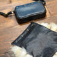 Sac à main avec rabat amovible fourrure - Noir