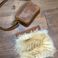 Sac à main avec rabat amovible fourrure - Marron