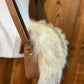 Sac à main avec rabat amovible fourrure - Marron