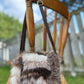 Sac à main avec rabat amovible fourrure - Brun