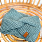 bandeau twist turquoise torsadé en tricot laine pour femme - taille unique - fait à la main
