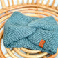  Turquoise twist headband in wool knit for women - one size - handmade