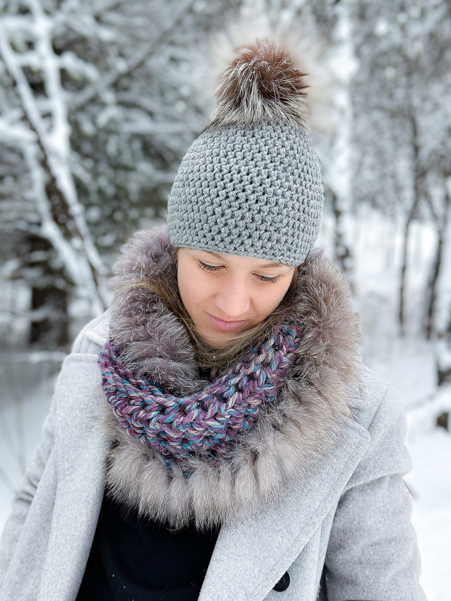 Foulard  avec fourrure recyclée