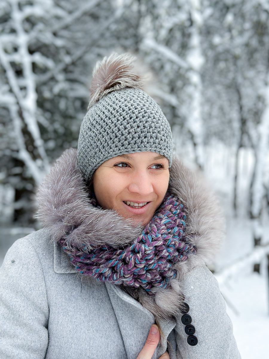 Foulard  avec fourrure recyclée