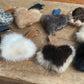 3 "Little heart" recycled fur keyring