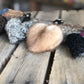 3 "Little heart" recycled fur keyring