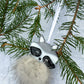 Raccoon ornament in fused glass and pompom