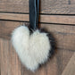 Porte clés en fourrure recyclée « p’tit coeur » Réversible